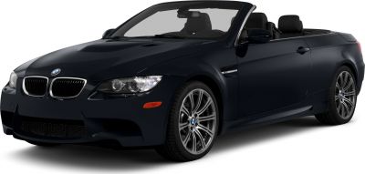 Front-side view of a sporty convertible with alloy wheels and aggressive design