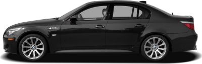 Side profile of high-performance sedan with sporty alloy wheels and side vents