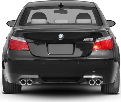 Rear view with quad exhaust and distinct tail lights