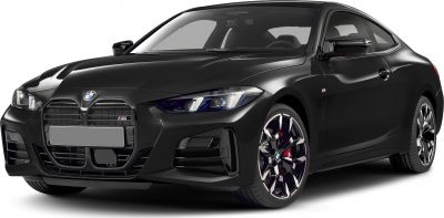 Front view with large kidney grille and LED headlights