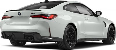 Rear and side profile with quad exhaust and black rims