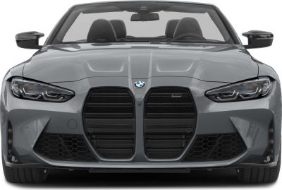 Prominent kidney grille and sleek headlights on convertible front