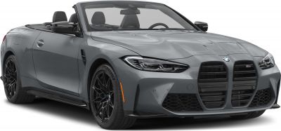 Front grille, sleek headlights, black sporty wheels of a convertible