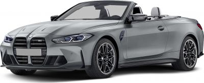 Aggressive front grille with modern headlights and sleek convertible side profile