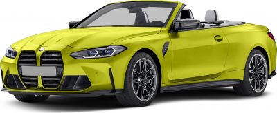 Bright yellow convertible with prominent grille and LED headlights