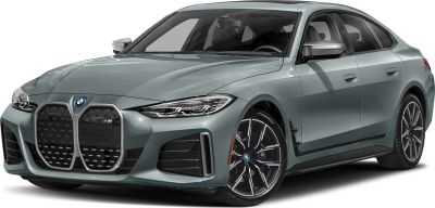 Front view with large kidney grille and sleek LED headlights