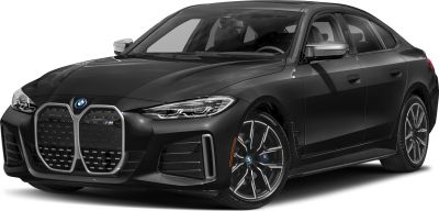 Front view with large kidney grille and sleek headlights