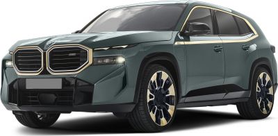 Front view of SUV with large kidney grille and LED headlights