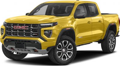 Bold yellow pickup with aggressive grille and off-road wheels