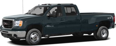 Extended cab pickup with long box and dual rear wheels, 4x4 drivetrain