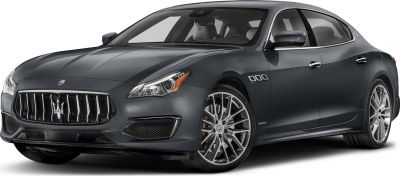 Luxury sports sedan front view with distinctive grille and alloy wheels