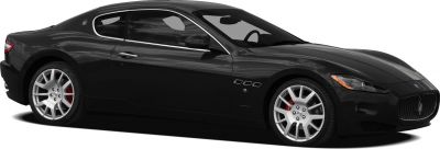 Black luxury coupe side profile with silver alloy wheels