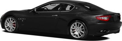 Sleek rear-side view of a black sports coupe with alloy wheels and distinct rear lights