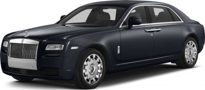 Luxury sedan with vertical grille and unique alloy wheels