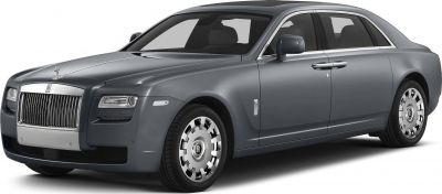 Luxury sedan front-side view with iconic grille and chrome wheels
