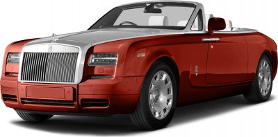 Convertible luxury car with prominent front grille and chrome wheels