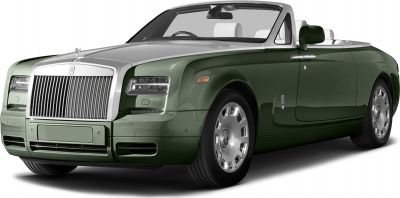 Open-top luxury coupe with chrome grille and signature headlight design