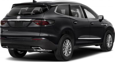 Sleek black crossover SUV rear and side with dual exhausts