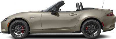 Convertible sports roadster, black multi-spoke alloy wheels, red brake calipers