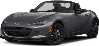 Convertible sports car front side view with black wheels and aerodynamic design