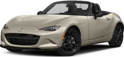 Convertible car front-side view with sleek headlights and black alloy wheels