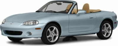 Light blue convertible with sporty alloy wheels and tan interior