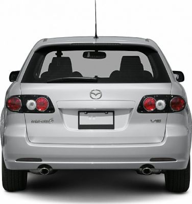 Rear view with dual exhaust and classic tail lights