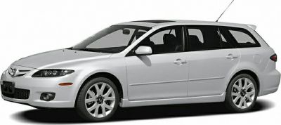 Station wagon side profile with alloy wheels and roof spoiler