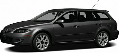Side profile of sleek station wagon with alloy wheels.