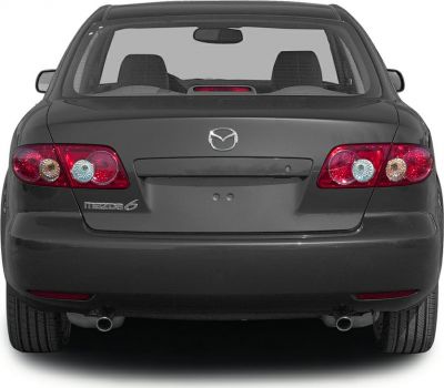 Rear view featuring taillights and dual exhaust tips.