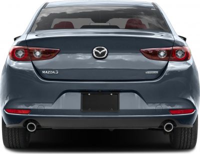 Rear view with LED taillights and dual exhausts