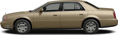 Side profile of full-size sedan with chrome wheels