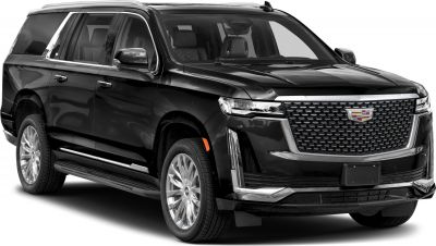 Luxury black SUV with chrome grille and alloy wheels
