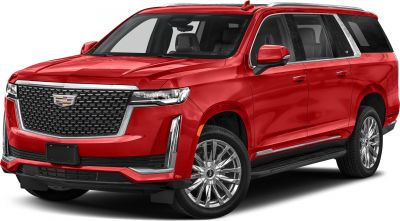 Large luxury SUV with chrome mesh grill and vertical LED headlights