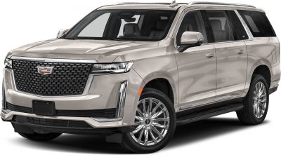 Large front grille with LED headlights and chrome wheels in SUV side view