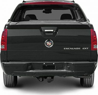 Rear tailgate with Cadillac badge and Escalade EXT emblem