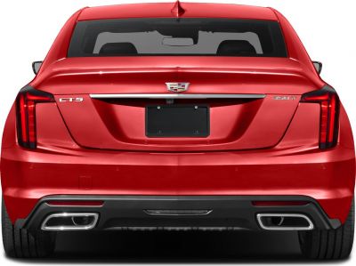 Rear view with vertical tail lights and dual exhausts