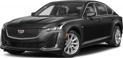 Front grille and LED headlights of a luxury sedan