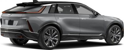 Rear and side view of an electric SUV with modern design and sporty wheels