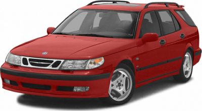 Red station wagon with roof rails and alloy wheels