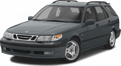 Front three-quarter view of a station wagon with alloy wheels and roof rails