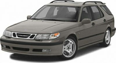 Front three-quarter view of a station wagon with alloy wheels and roof rails.