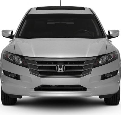 Front view showcasing headlights and grille