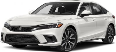 Sleek modern sedan front with honeycomb grille and LED headlights