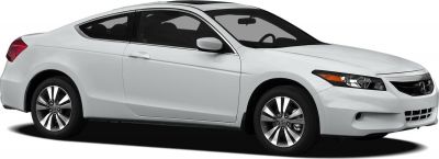 Sleek coupe silhouette with alloy wheels and tinted windows