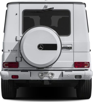 Rear view with spare tire cover and tail lights