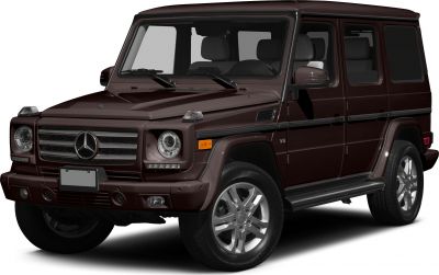 Front and side view of rugged luxury SUV with distinctive grille and V8 badge