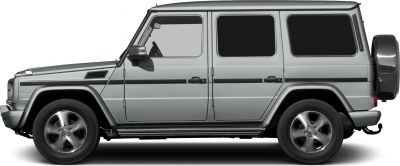 Side profile of extended wheelbase SUV with angular design and large wheels