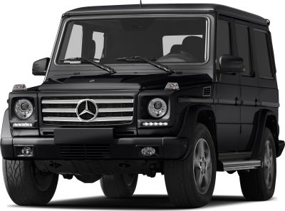 Front view with round headlights and bold grille
