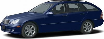 Side profile of a facelift Mercedes-Benz S203 station wagon with alloy wheels.